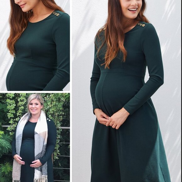 Isabella Oliver Dresses & Skirts - Isabella Oliver Hunter Green Maternity Dress - Size UK3/US8